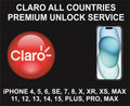 206. Claro All Country Premium Unlock Service, iPhone 15 Plus, Pro, Max