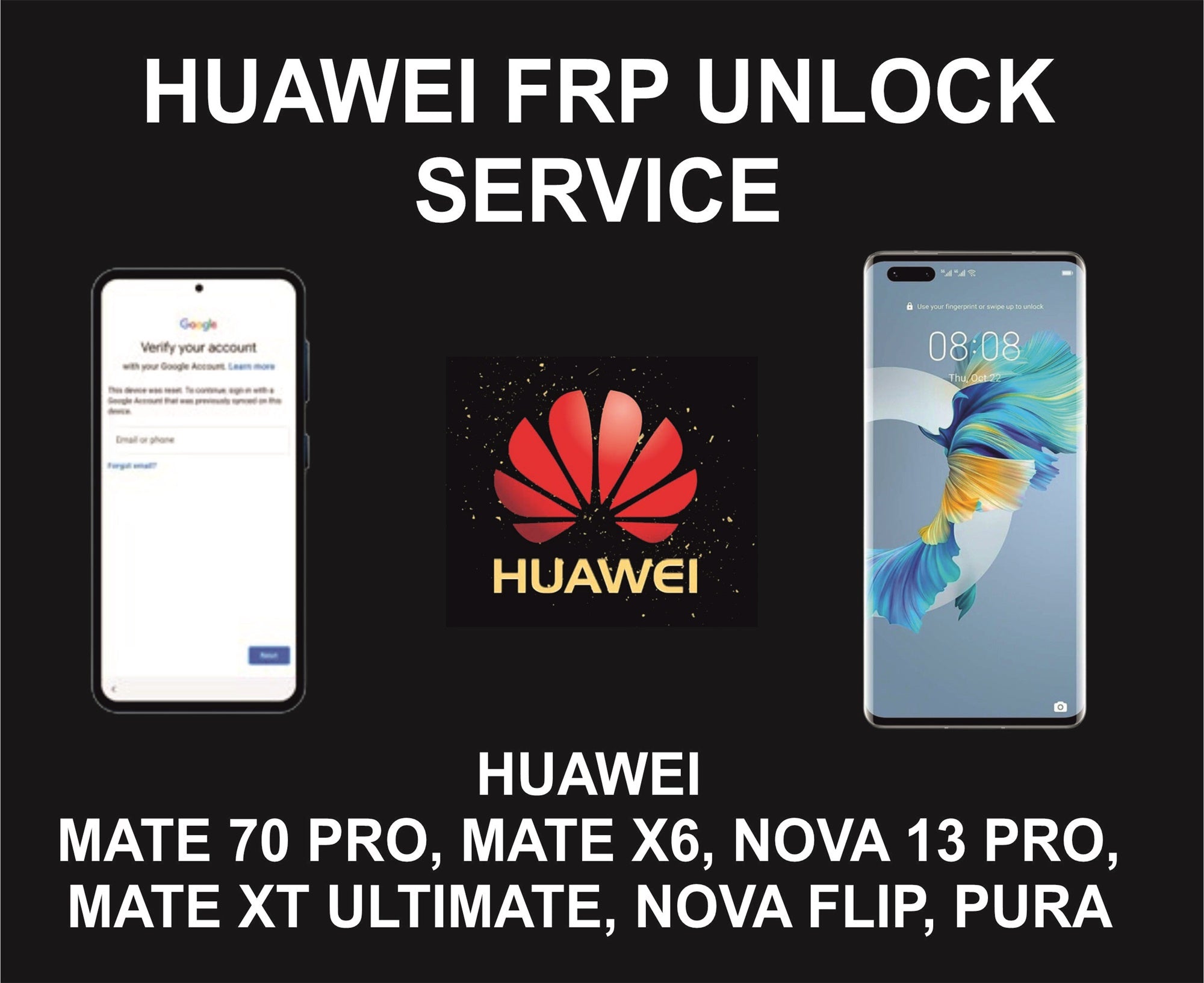 4.1. Huawei FRP, Google Account Unlock Service, All Huawei Models