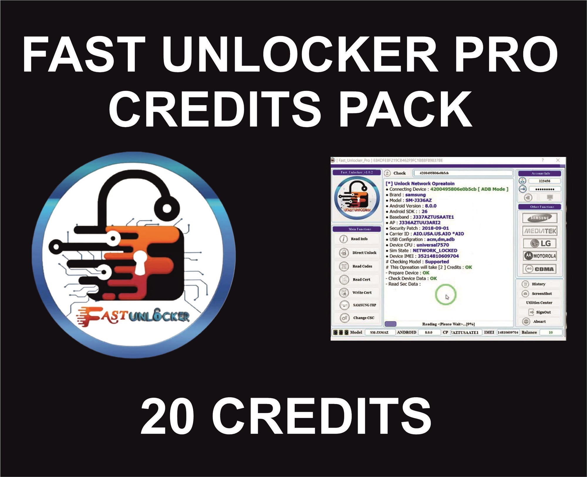 84. Fast Unlocker Pro Tool Credits, 20 Credits