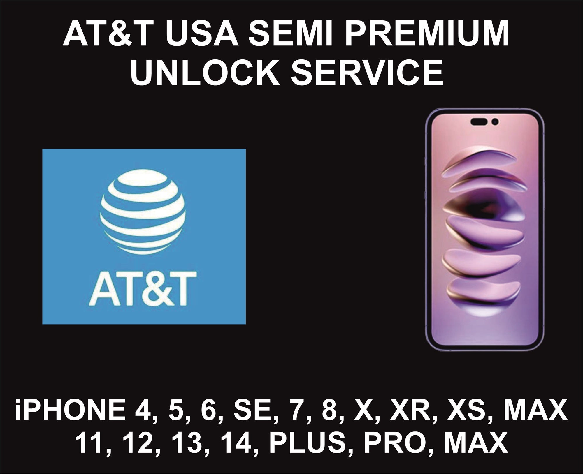 24. AT&T USA iPhone Unlock Service, iPhone X, 11, 12, 13, 14, Pro, Max