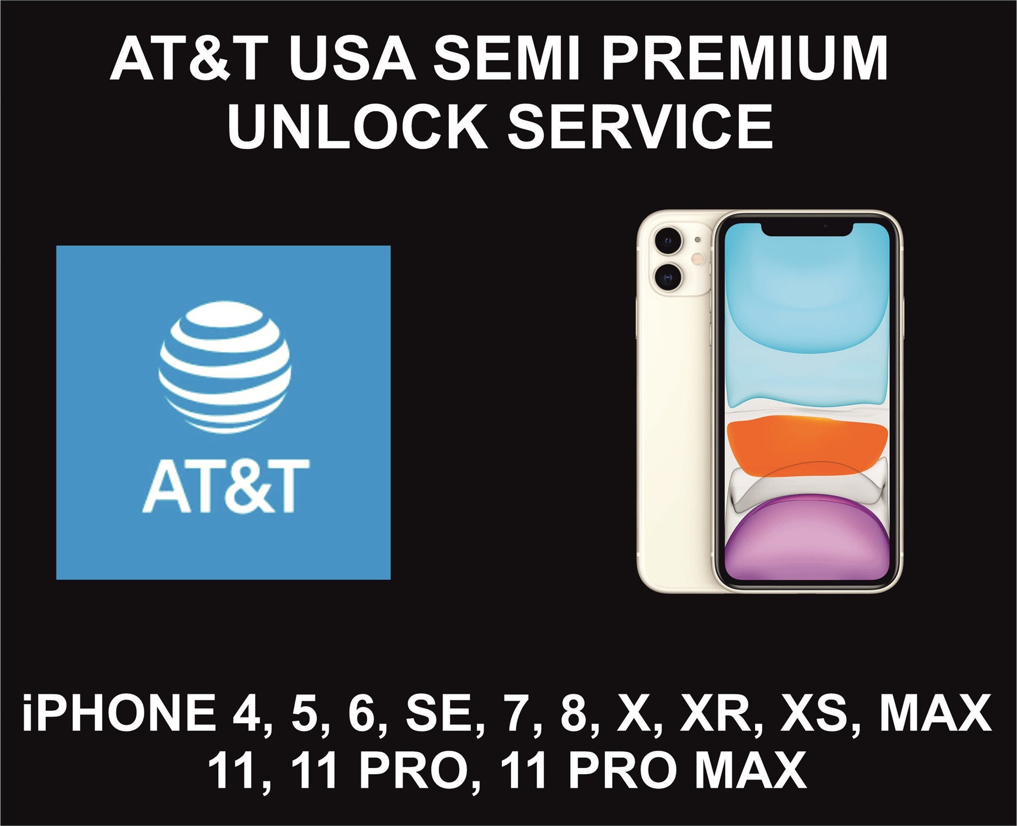 21. AT&T USA iPhone Unlock Service, iPhone 4, 5, 6, 7, 8, X, 11, Pro, Max
