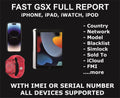 9. GSX IMEI or Serial Number Info Check, Sold By, Carrier, Network, iPhone, iPad, iWatch