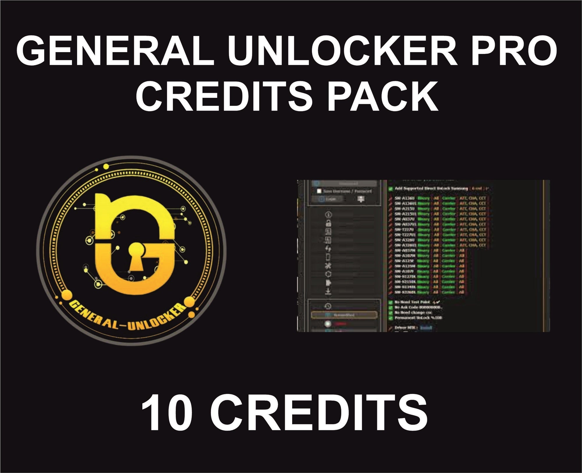 85. General Unlocker Pro Tool Credits, 10 Credits